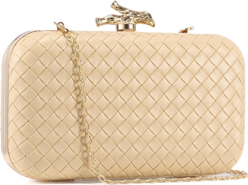 CHUNLI Clutch Purses for Women Evening/Wedding Chic Woven Bag Formal PU Leather Purse Designer Handbags for Women - Image 2